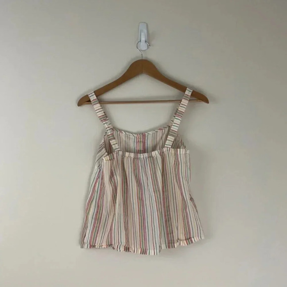 Madewell Button Front Cami Tank in Textural Rainbow Stripe Size Small - Picture 2 of 5